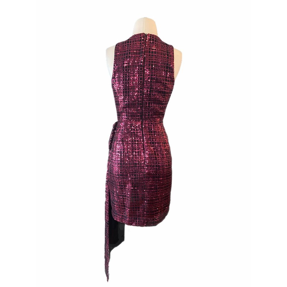 One33 Social Sequin Side Bow Dress in Fuchsia 0 8 - Picture 7 of 12